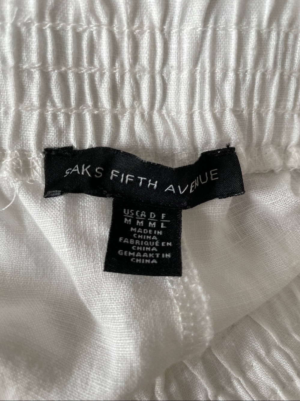 Saks Fifth Avenue White Wide-Leg Pants - Picture 3 of 5